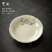 夏禾茶具草木灰纯手工陶瓷壶承干泡盘家用盖碗茶壶托盘陶瓷茶点盘