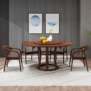 实木圆形餐桌椅组合1米2米饭店餐桌家用饭桌酒店大圆桌北欧