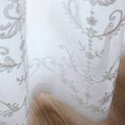 高档北欧风格纱帘白色窗纱，简约绣花客厅，窗帘2022年欧式刺绣卧