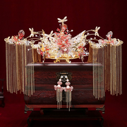 新娘中式古装头饰套装金色蝴蝶，流苏步摇发簪古风，汉服秀禾发饰月璐