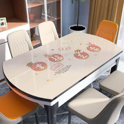椭圆形餐桌垫PVC软玻璃桌布免洗防油防水隔热防烫桌面.耐高温垫子