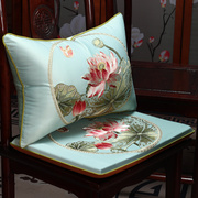 新中式红木沙发坐垫定制可拆洗餐桌茶椅垫办公室家用古典刺绣垫子