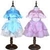 儿童表演服装演出服花语贝儿美人鱼粉灰姑娘蓝色公主裙三件套