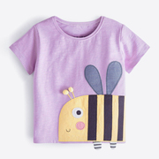 女童纯棉短袖t恤宝宝小蜜蜂，半袖上衣3岁6儿童夏装5婴儿体恤打底衫
