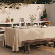 纯色桌布防水棉麻加厚素色，新中式高级感台布，民宿风餐桌布艺装饰