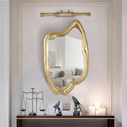 北欧巴洛克装饰镜异形金色背景墙家装客厅艺术壁挂镜轻奢浴室镜子