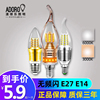 led蜡烛灯泡e14e27螺口，尖拉水晶吊灯家用110v220v通用护眼无频闪