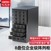 优越者usb3.0磁盘阵列柜，八硬盘盒8盘位sata外置2.53.5英寸箱raid