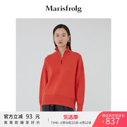 marisfrolg玛丝菲尔女装秋季高领红色毛针织衫a1kt3887m