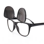 蛤蟆双层复古韩版太阳眼镜男女个性大框翻盖墨镜平光两用防晒眼镜