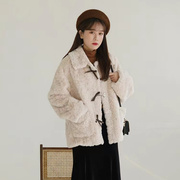 羊羔毛外套(毛外套)女短款2023冬韩版仿獭兔毛，皮草宽松显瘦网红毛绒绒大衣