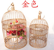 铁艺鸟笼欧式铁艺鸟笼婚庆装饰花笼摆件道具鸟笼挂款花架鸟笼