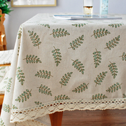 田园餐桌桌布布艺棉麻风长方形，茶几布北欧(布，北欧)小清新书桌台布圆盖布巾