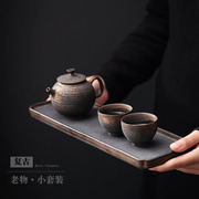 复古陶瓷托盘简约单层壶托家用功夫茶具，茶盘小套装长方形干泡台