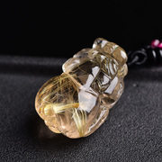 天然金发晶貔貅吊坠男士女款发晶饰品项链挂件天然水晶项坠