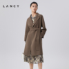 LANCY/朗姿羊毛大衣冬季中长款毛呢外套女高级感收腰显瘦气质通勤