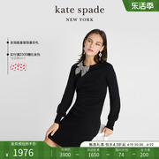 katespadeks蝴蝶结针织，连衣裙简约修身时尚气质，优雅简约女