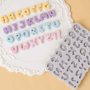 英文字母模具巧克力翻糖硅胶模烘焙蛋糕装饰卡通生日快乐甜品台