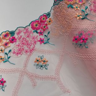 1米21厘米宽民族风复古深粉色网纱刺绣，花边裙边袖口内衣装饰花边