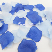 布玫瑰(布玫瑰)花瓣，布置制造浪漫浅蓝深蓝色，婚礼生日派对卧室婚床喜床撒花