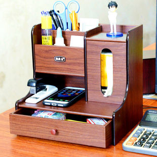 收纳盒办公桌面书桌文具笔学生整理盒杂物笔筒家庭收纳用具置物架