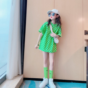 女童夏装短袖t恤2023韩版洋气中大童夏季时髦网红宽松上衣潮