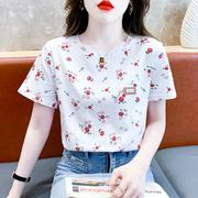 韩版宽松短袖t恤女夏季设计感体恤衫2024今年流行漂亮上衣潮