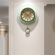 欧式轻奢挂钟客厅大气挂表家用卧室时钟，创意时尚孔雀艺术摇摆钟表