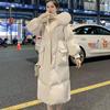 高端感中长款羽绒服女2023年冬韩版时尚大毛领白鸭绒外套