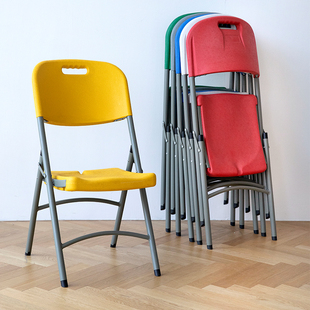 折叠靠背椅家用久坐舒适餐厅椅，便携办公会议椅，凳子电脑椅塑料椅子