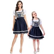 德国传统啤酒节服装，慕尼黑啤酒服舞台，黑白格子裙演出服