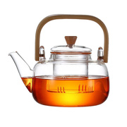 扬器提梁竹把煮茶壶蒸汽双内胆耐热玻璃壶高硼加厚烧水泡茶加厚茶