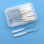 不锈钢牙签随身牙缝针便携式牙签盒塞牙掏剔牙神器家用20支小弯勾