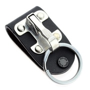 上海博友b910真皮，座不锈钢锁匙扣牛皮，穿皮带钥匙扣