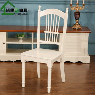 欧式餐椅韩式田园餐椅，现代简约实木布艺象牙，白色梳妆书桌椅子