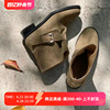 韩国小众设计麂皮粗跟短靴2024秋冬显瘦气质简约低跟女靴