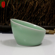 小利青瓷碗 陶瓷 创意 套装 艺术斜口碗 可爱小盅 生日礼物个性