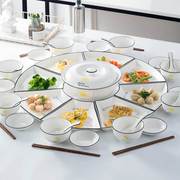拼盘餐具组合景德镇陶瓷碗创意网红家用盘子，陶瓷碗碟套装陶瓷碟子