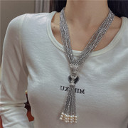 水晶多层项链小众设计轻奢时尚气质颈链复古流苏首饰送女友
