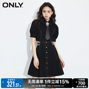 ONLY春夏气质甜美性感收腰A字短裙高级感牛仔连衣裙女