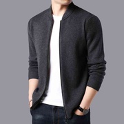 2019秋季男士针织外套 男式韩版立领毛衣开衫男装拉链打底衫
