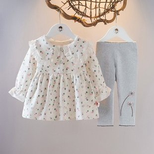 2024春季女童装女宝宝，纯棉长袖两件套装1-2-3岁春装0婴儿衣服