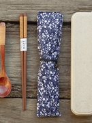 和风四季筷子勺子叉子，布袋套装筷勺套装绕线木勺筷套便携餐具