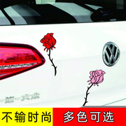 创意玫瑰花反光贴网红花朵车贴防水遮挡划痕汽车改装贴可爱女贴纸