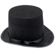 魔术师帽子林肯高帽无纺布黑色，礼帽爵士帽，成人六一儿童圣诞节装扮