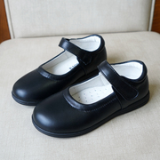 香港学生女童黑皮鞋公主鞋，真皮软皮头层牛皮儿童演出礼服黑色