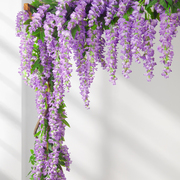 仿真紫藤花装饰挂花假花藤条，紫罗兰室内婚庆，吊顶塑料藤蔓豆花植物