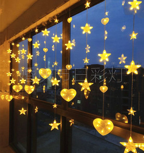 led星星灯窗帘阳台卧室房间布置女装饰小彩灯浪漫串灯满天星网红