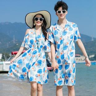 适合去三亚的情侣装泰国普吉岛旅游女裙，岛服套装男海边拍照花衬衫
