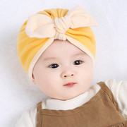 韩版婴儿头巾帽子春秋冬婴幼儿，宝宝护囟门帽初生新生儿满月帽胎帽